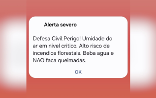 Defesa Civil emite alerta sonoro devido ao nível crítico da umidade do ar no interior de SP